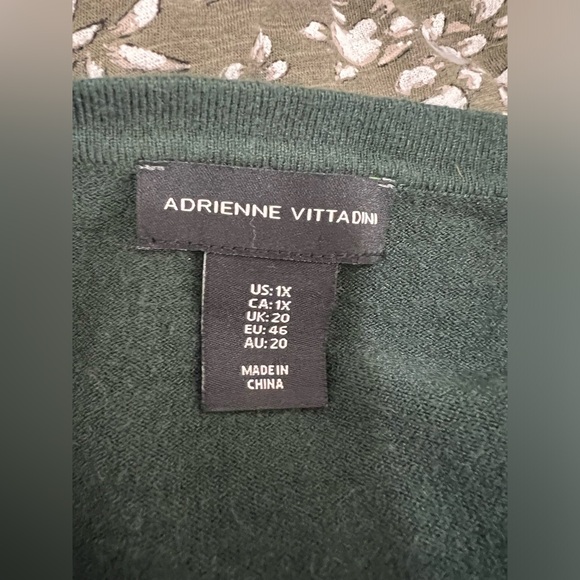 Adrienne Vittadini Studded V Neck Tunic Sweater - Picture 6 of 8